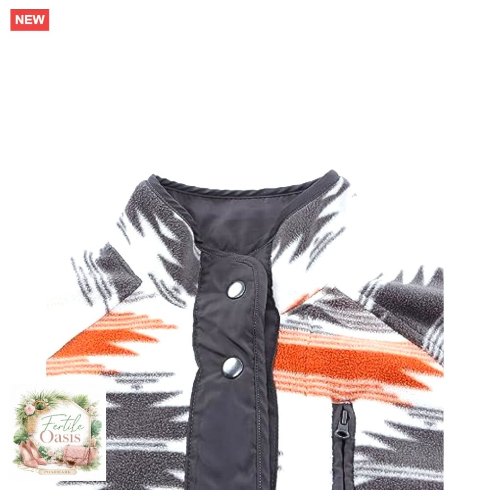 Fleece Snap Button Shacket Jacket Western Aztec P… - image 3